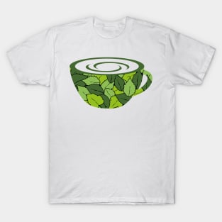 a cup of organic tea for healthy life logo T-Shirt